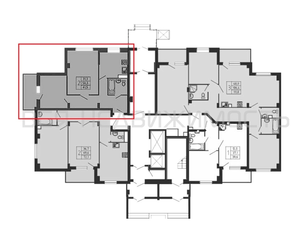 2-комнатная квартира, 61.5кв.м - изображение 1