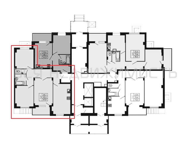 3-комнатная квартира, 87.8кв.м - изображение 1