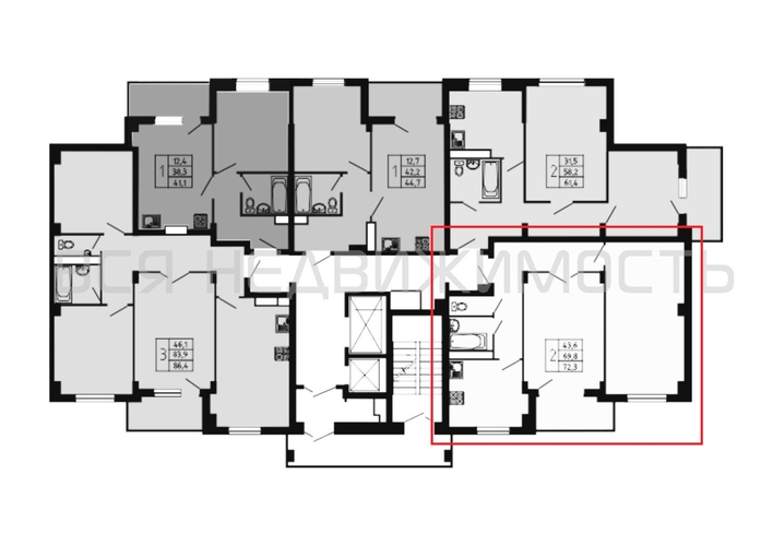 2-комнатная квартира, 72.3кв.м - изображение 1