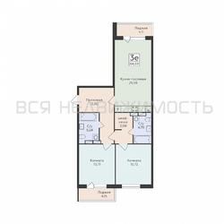 2-комнатная квартира, 84.69кв.м - изображение 1
