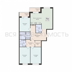 3-комнатная квартира, 120.3кв.м 3-комнатная квартира, 120.3кв.м - изображение 1