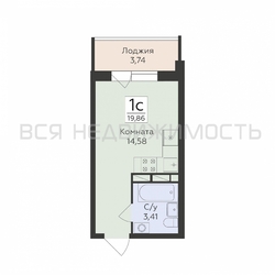 квартира-студия, 19,86кв.м. - изображение 1