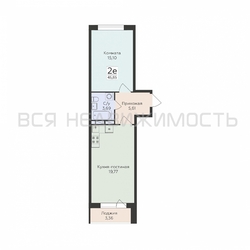 1-комнатная квартира, 45.85кв.м - изображение 1