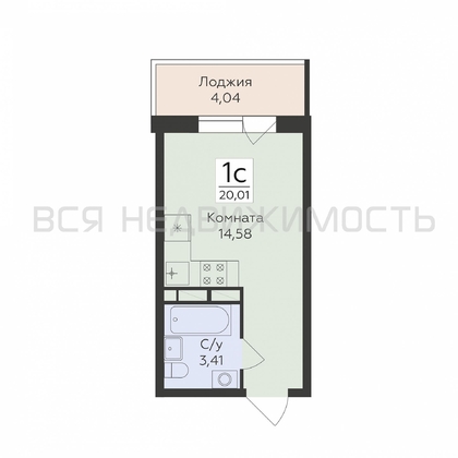 квартира-студия, 20,01кв.м. - изображение
