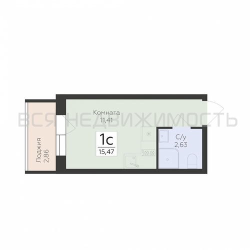 квартира-студия, 15,47кв.м. - изображение 0