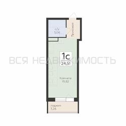квартира-студия, 24,51кв.м. - изображение 1