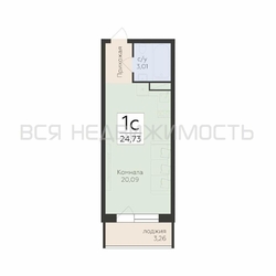 квартира-студия, 24,73кв.м. - изображение 1