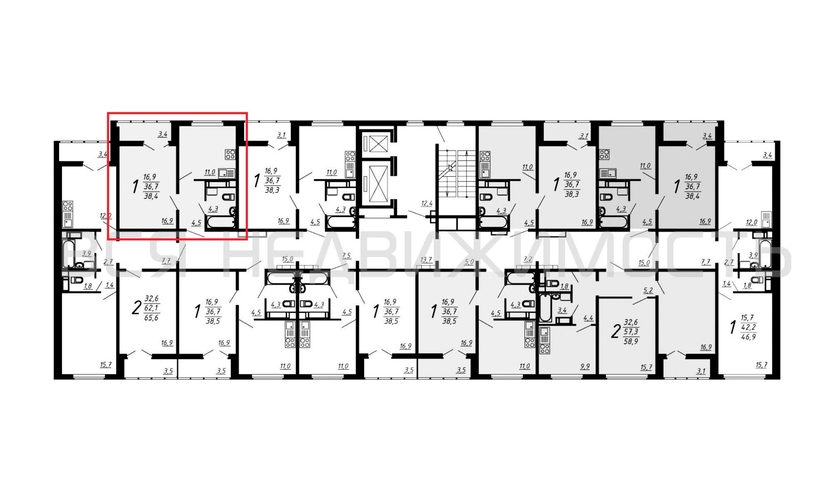 1-комнатная квартира, 38.4кв.м - изображение 1