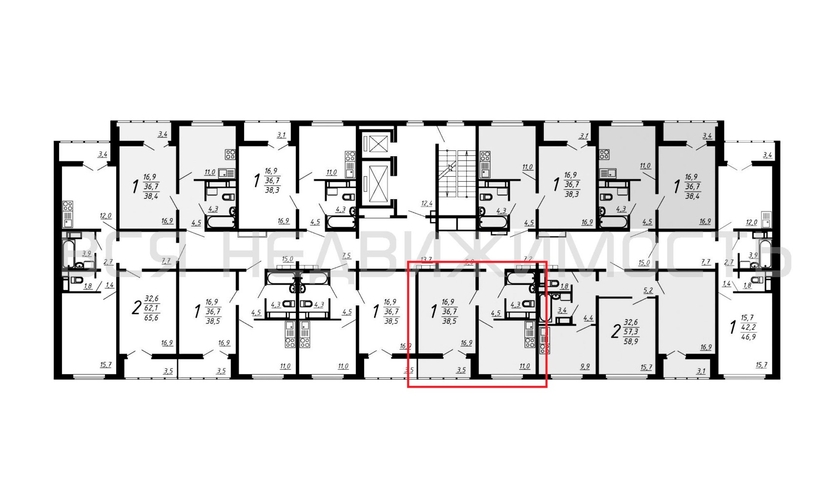 1-комнатная квартира, 38.5кв.м - изображение 1