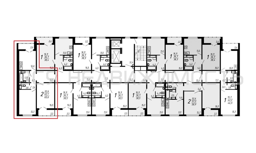 2-комнатная квартира, 65.6кв.м - изображение 1