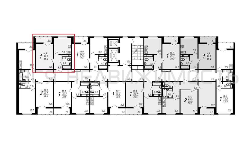 1-комнатная квартира, 38.4кв.м - изображение 1