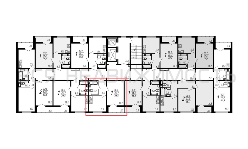 1-комнатная квартира, 38.5кв.м - изображение 1