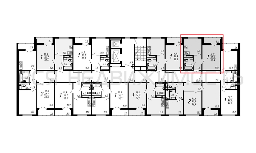 1-комнатная квартира, 38.4кв.м - изображение 1