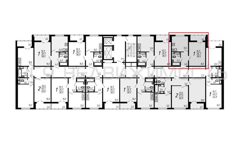 1-комнатная квартира, 38.4кв.м - изображение 1