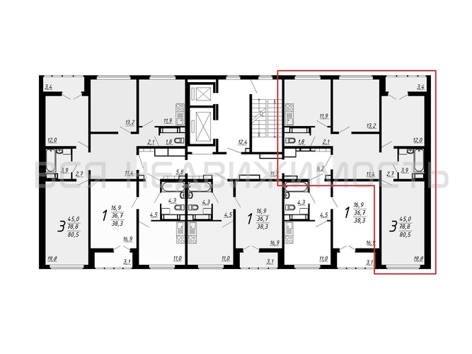 3-комнатная квартира, 80.5кв.м - изображение 1