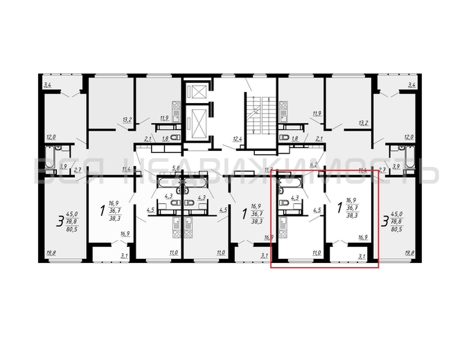 1-комнатная квартира, 38.3кв.м - изображение 1
