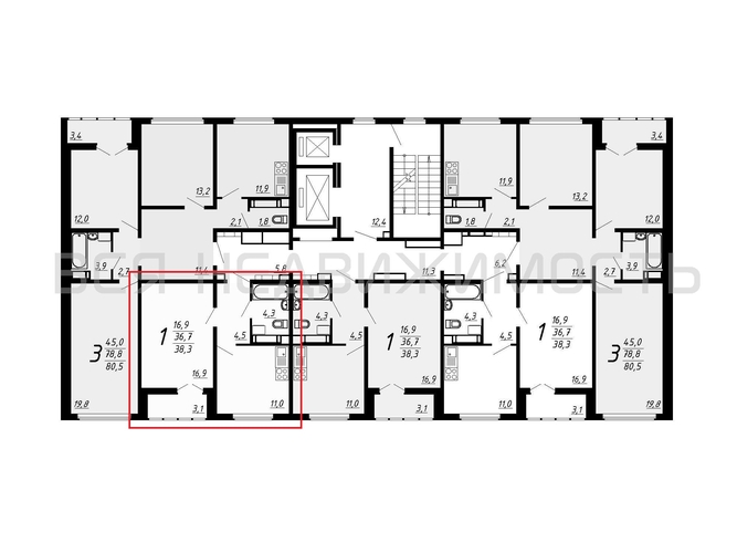 1-комнатная квартира, 38.3кв.м - изображение 1