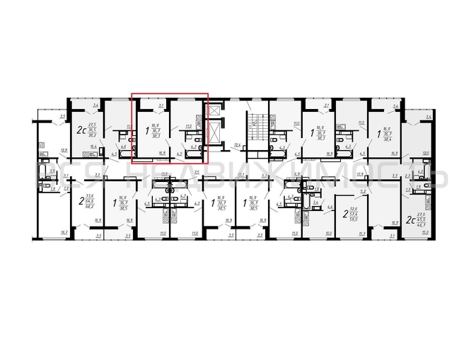 1-комнатная квартира, 38.3кв.м - изображение 1