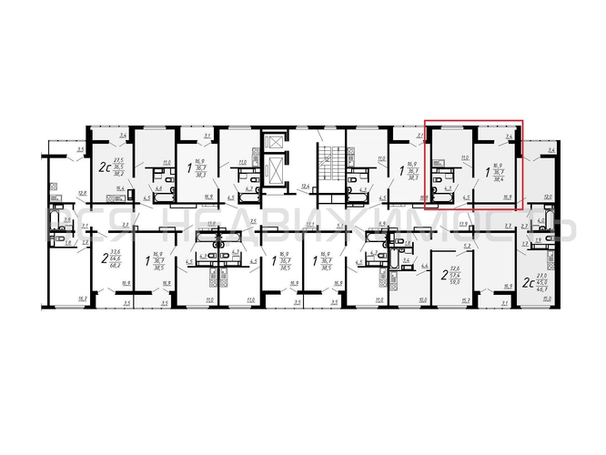 1-комнатная квартира, 38.4кв.м - изображение 1