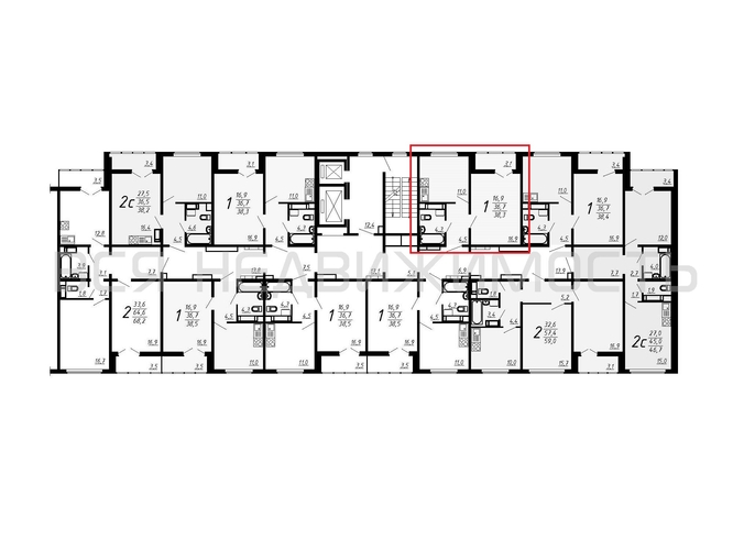 1-комнатная квартира, 38.3кв.м - изображение 1