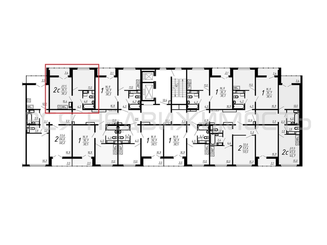 1-комнатная квартира, 38.2кв.м - изображение 1