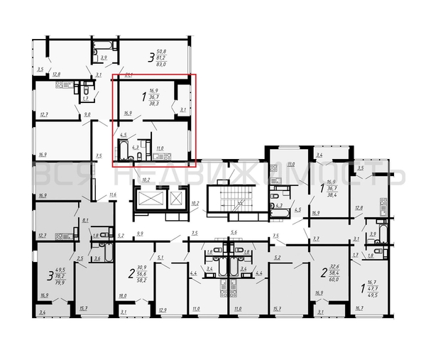 1-комнатная квартира, 38.3кв.м - изображение 1