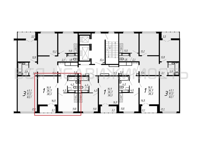 1-комнатная квартира, 38.3кв.м - изображение 1