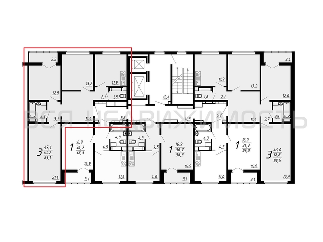 3-комнатная квартира, 83.1кв.м - изображение 1