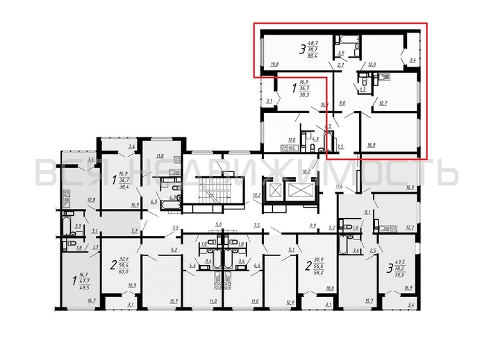 3-комнатная квартира, 79.5кв.м - изображение 1