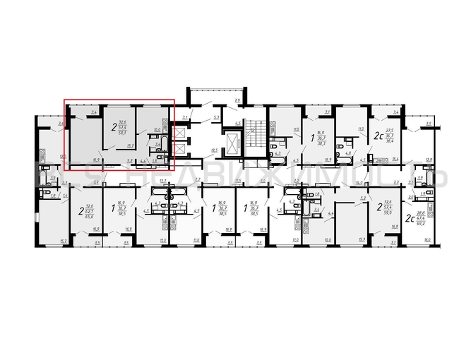 2-комнатная квартира, 58.7кв.м - изображение 1