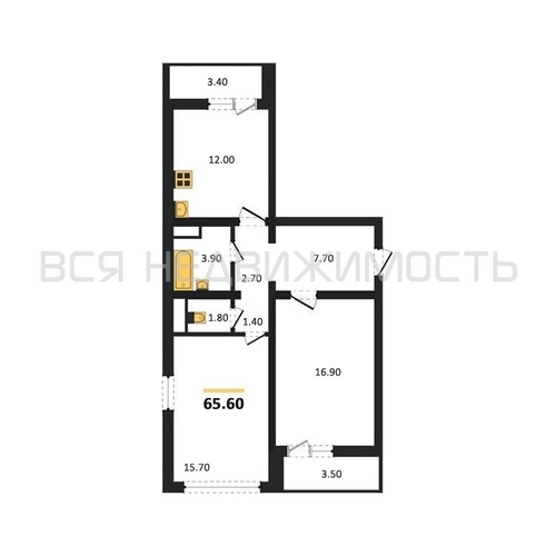 2-комнатная квартира, 65.6кв.м - изображение 0