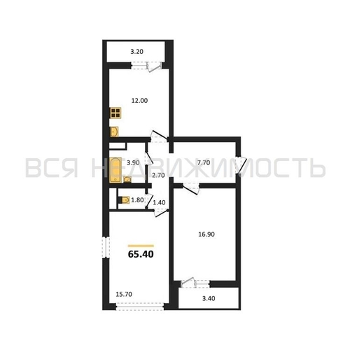 2-комнатная квартира, 65.4кв.м - изображение 0