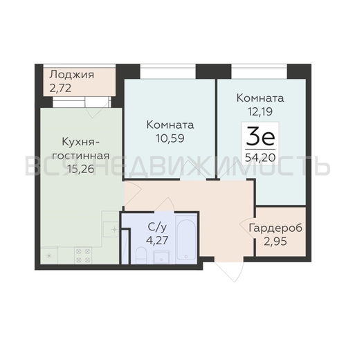 2-комнатная квартира, 54.2кв.м - изображение 0