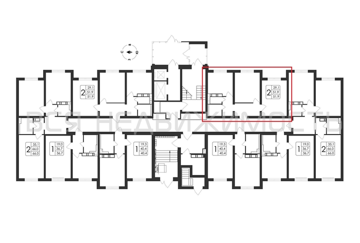 2-комнатная квартира, 51.9кв.м - изображение 1