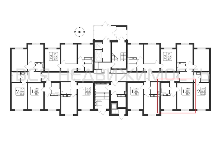 1-комнатная квартира, 36.7кв.м - изображение 1