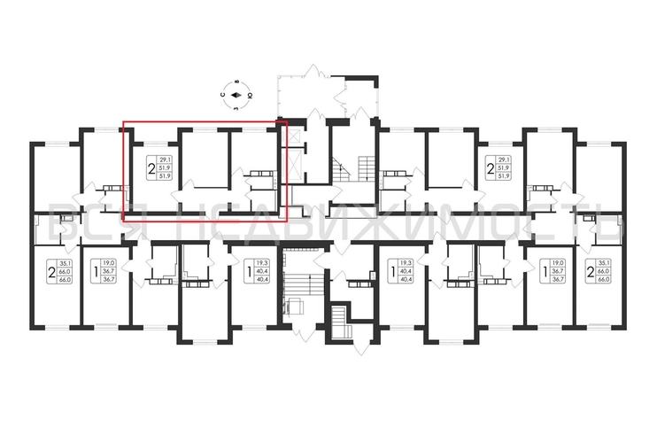 2-комнатная квартира, 51.9кв.м - изображение 1