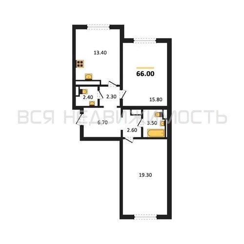 2-комнатная квартира, 66кв.м - изображение 0