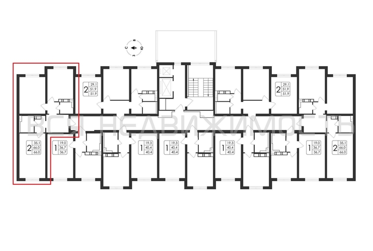 2-комнатная квартира, 66кв.м - изображение 1