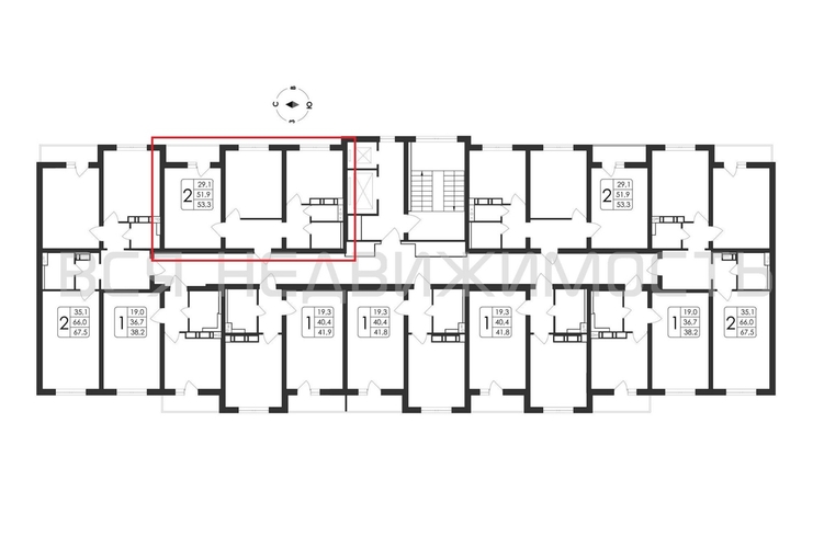 2-комнатная квартира, 53.3кв.м - изображение 1