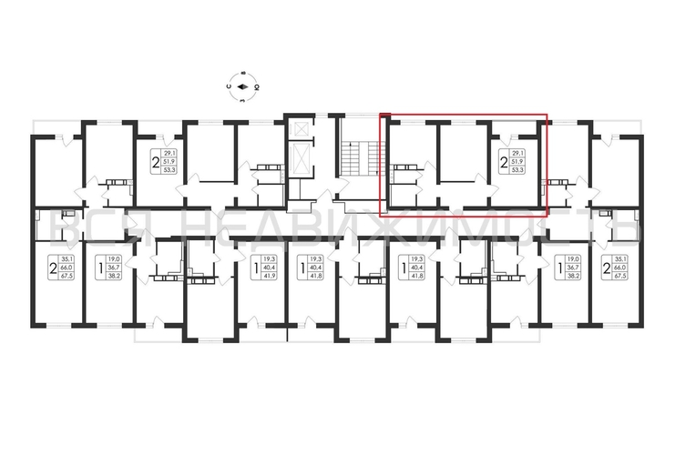 2-комнатная квартира, 53.3кв.м - изображение 1