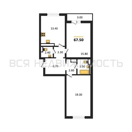 2-комнатная квартира, 67.5кв.м - изображение