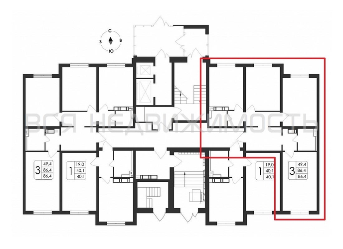 3-комнатная квартира, 86.4кв.м - изображение 1