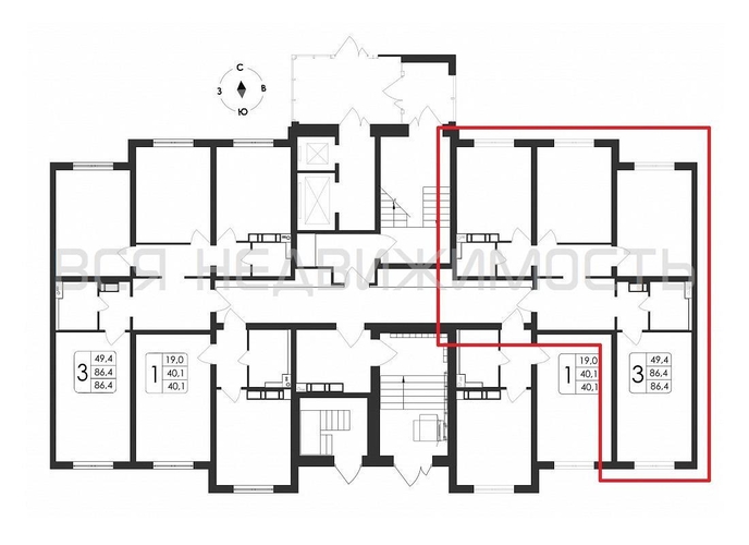 3-комнатная квартира, 86.4кв.м - изображение 1