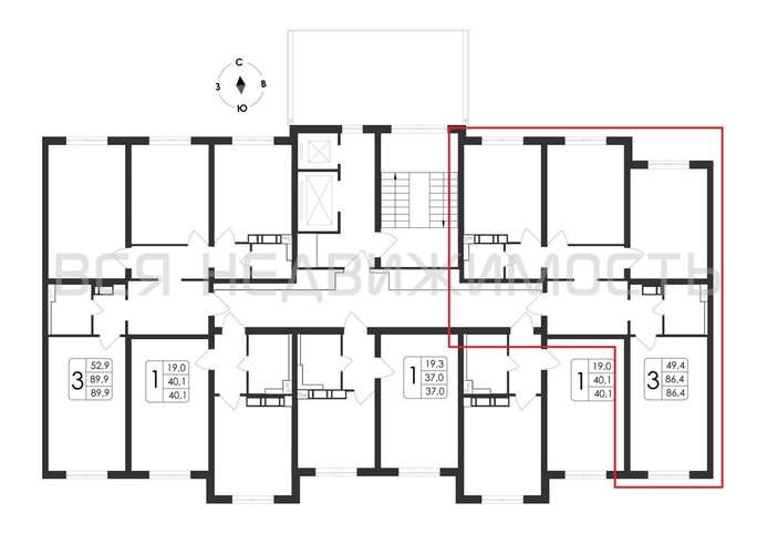 3-комнатная квартира, 86.4кв.м - изображение 1
