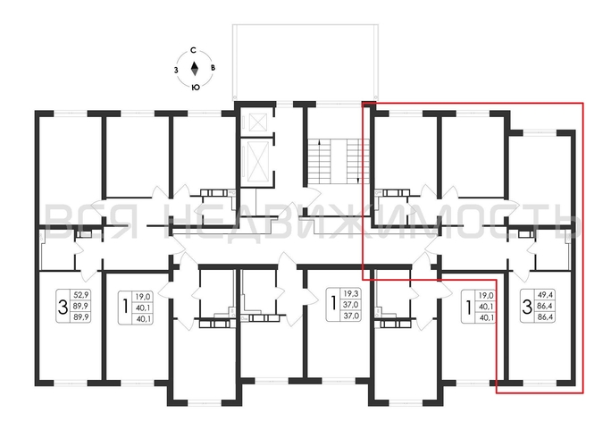 3-комнатная квартира, 86.4кв.м - изображение 1