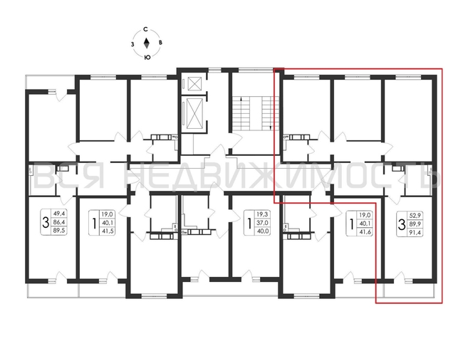 3-комнатная квартира, 91.4кв.м - изображение 1