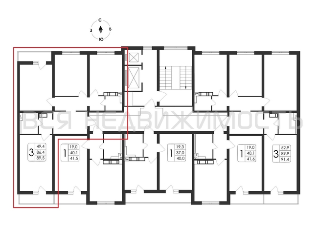 3-комнатная квартира, 89.5кв.м - изображение 1