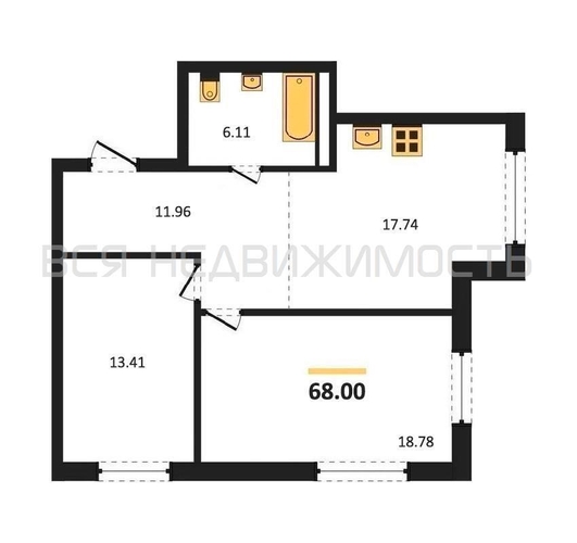 2-комнатная квартира, 67.9кв.м - изображение 0