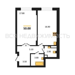 1-комнатная квартира, 50кв.м - изображение 1