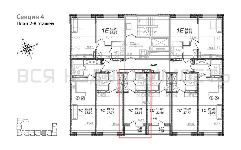 квартира-студия, 22,66кв.м. - изображение 1